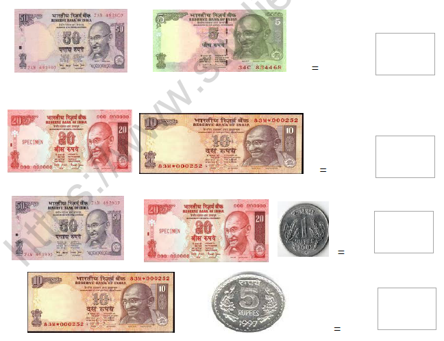 CBSE Class 1 Maths Money Worksheet Set E